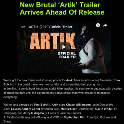 New Brutal ‘Artik’ Trailer Arrives Ahead Of Release
